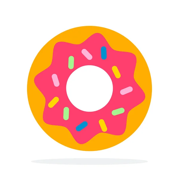 Donut avec vecteur de givrage rose matériau plat conception objet isolé sur fond blanc . — Image vectorielle