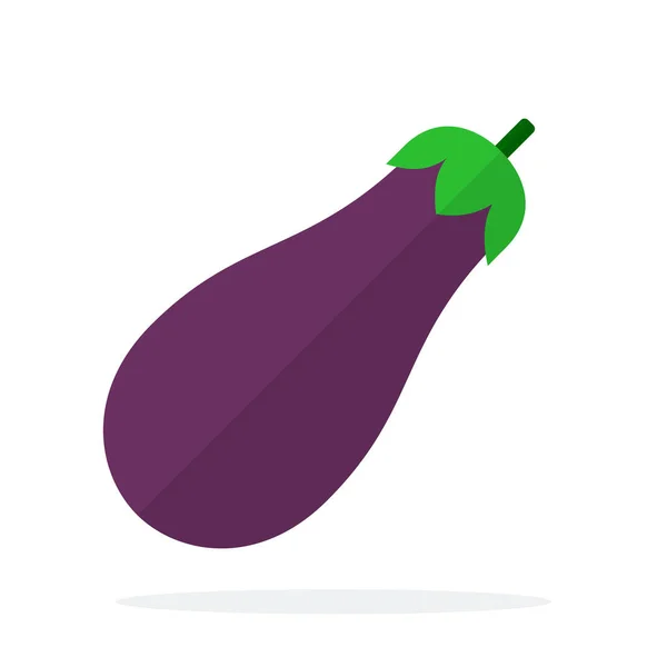 Eggplant vector flat material design isolated object on white background. — 스톡 벡터