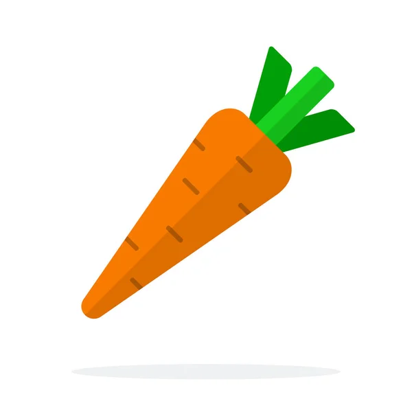 Carrot vector plat materiaal ontwerp geïsoleerd object op witte achtergrond. — Stockvector