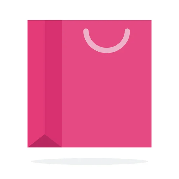 Sacchetto regalo rosa vettore piatto materiale design isolato oggetto su sfondo bianco . — Vettoriale Stock
