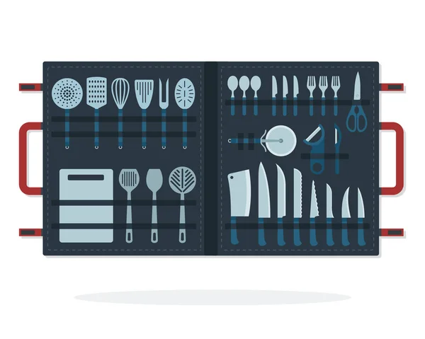 Caso con electrodomésticos de cocina vector diseño de material plano objeto aislado sobre fondo blanco . — Vector de stock