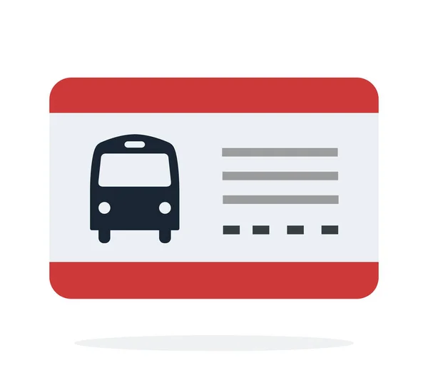 Bus travel ticket vector flat material design isolated object on white background. — Stock Vector