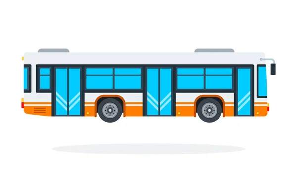 Gemeentelijke bus vector plat materiaal ontwerp geïsoleerd object op witte achtergrond. — Stockvector