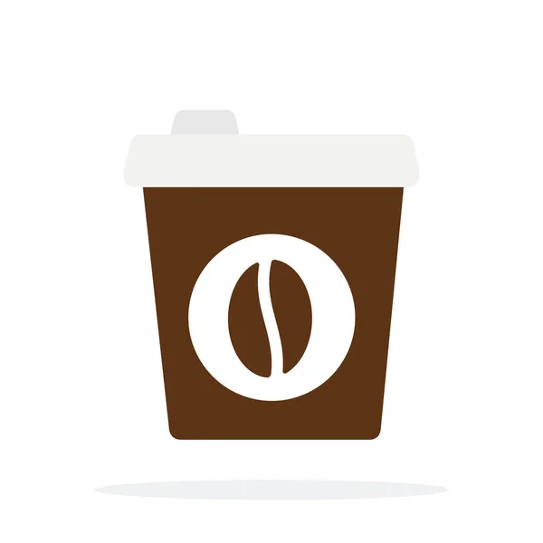 Brown disposable coffee cup vector flat isolated — 스톡 벡터