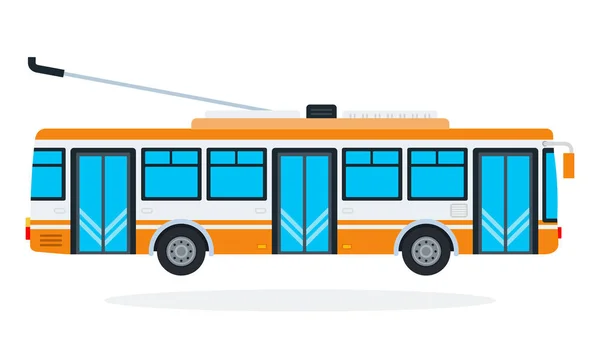 Trolleybus vector plat geïsoleerd — Stockvector