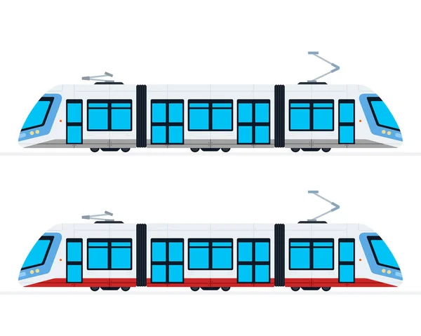 Municipal Electric Tram vector flat isolated — 스톡 벡터