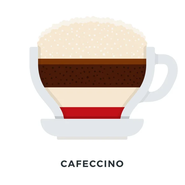 Cafeccino caneca de café vetor plana . — Vetor de Stock