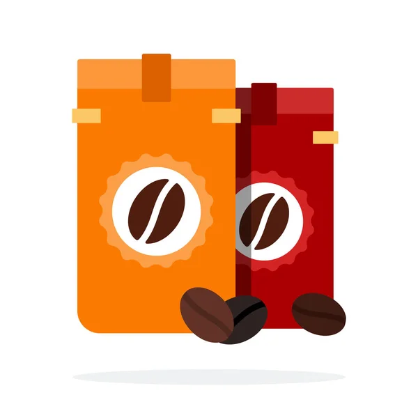 Different roasting coffee in packaging vector flat isolated — 스톡 벡터