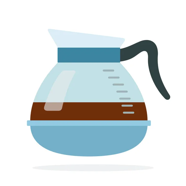 Glass coffee jug vector flat isolated — 스톡 벡터