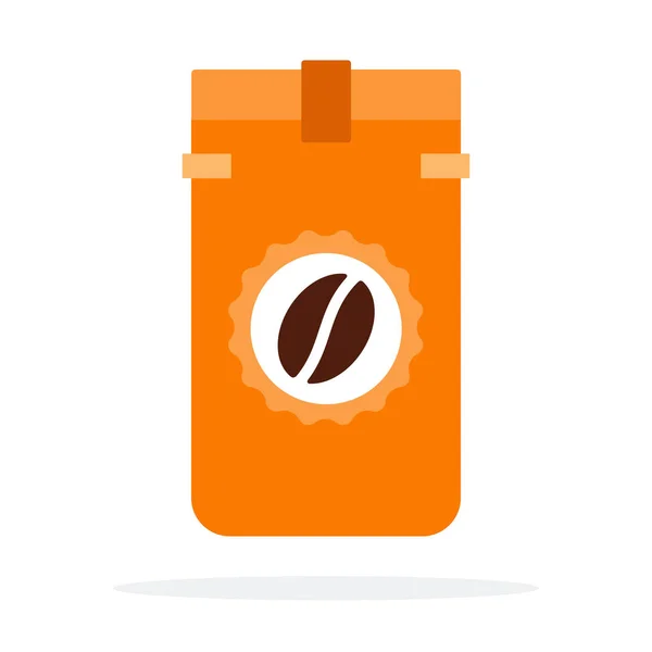 Licht New England Röstkaffee Bohnen in der Verpackung Vektor flach isoliert — Stockvektor