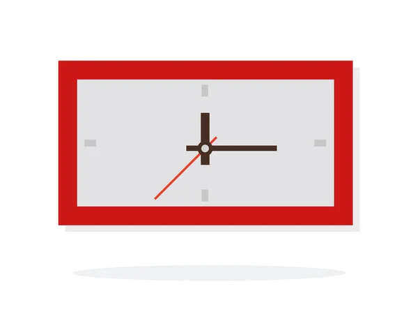 Relógio retangular de parede vetor plana isolada — Vetor de Stock