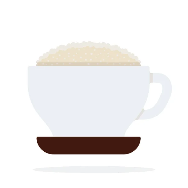 Egy csésze kávé magas habvektorú lapos izolált — Stock Vector