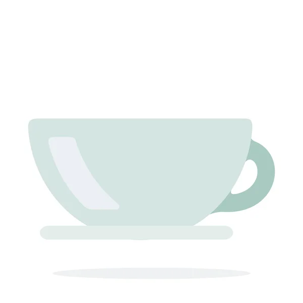 Ceramic cup and saucer vector flat isolated — 스톡 벡터