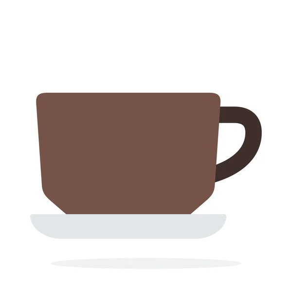 Square coffee mug and saucer vector flat isolated — 스톡 벡터