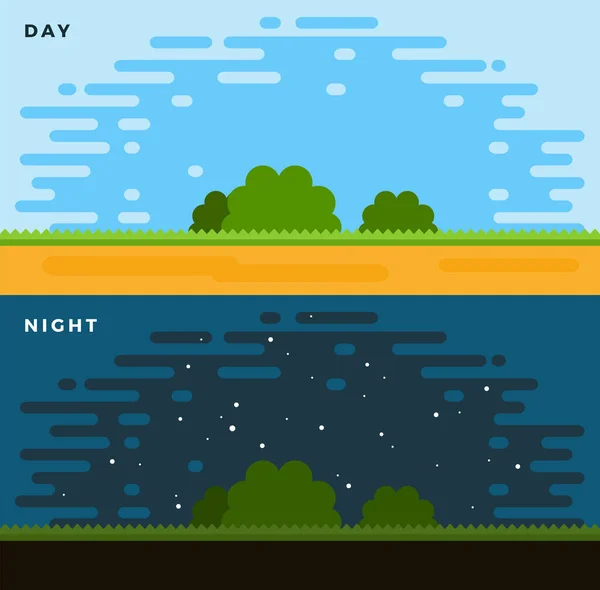 Dag och natt platt vektor illustration — Stock vektor