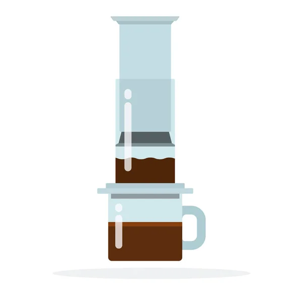 Aeropress café método vector plano aislado — Archivo Imágenes Vectoriales