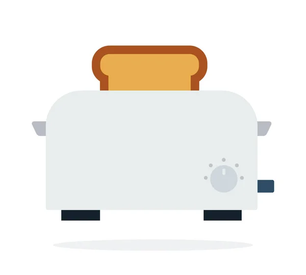 Grille-pain avec vecteur de pain plat isolé — Image vectorielle