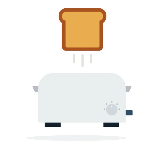 Grille-pain avec sauts pain vecteur plat isolé — Image vectorielle