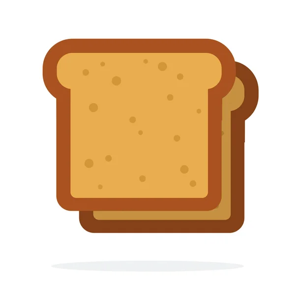 Two slices of white bread vector flat isolated — Stock Vector