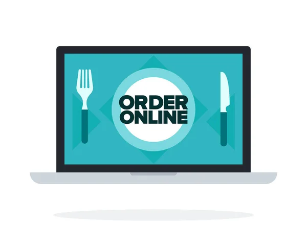 Objednat jídlo online vektor ploché izolované — Stockový vektor