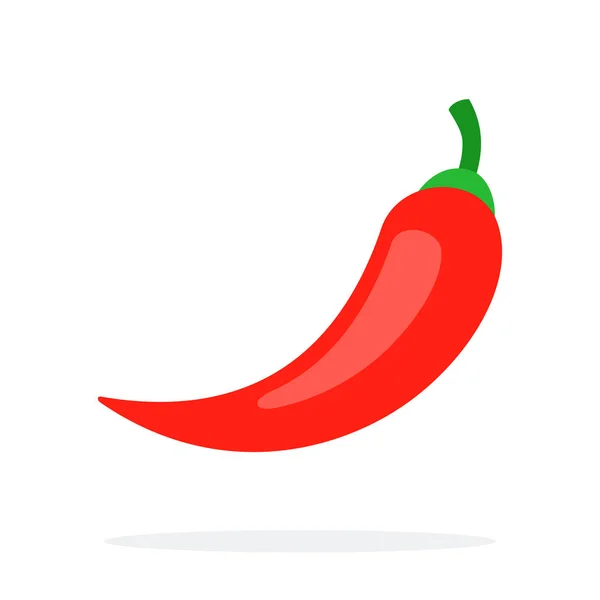 Red pepper chilli vektor datar terisolasi - Stok Vektor