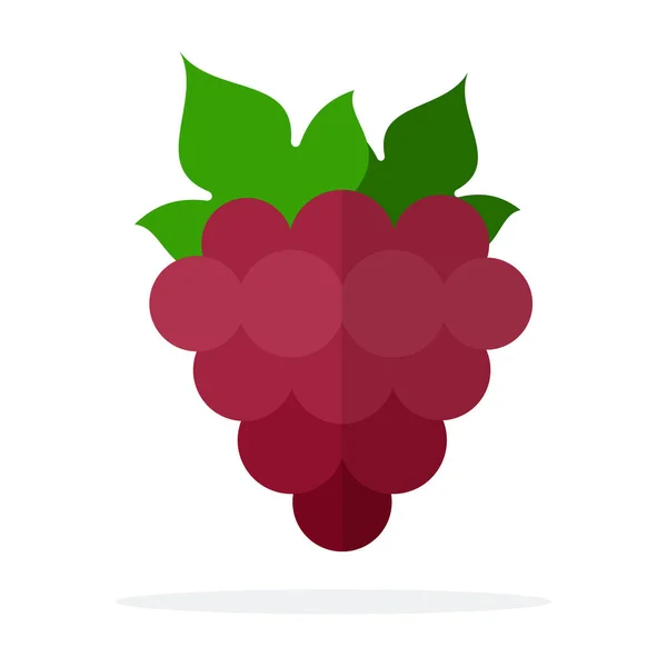 Ramo de uvas rojas vector plano aislado — Vector de stock