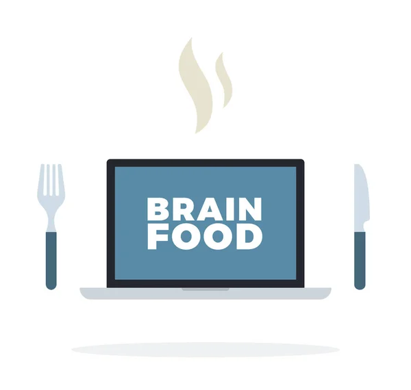 Πανό εγκεφαλικής τροφής στην οθόνη laptop διάνυσμα επίπεδη απομονωμένη — Διανυσματικό Αρχείο
