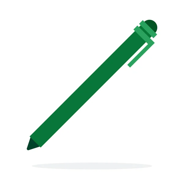 Verde bolígrafo vector plano aislado — Vector de stock