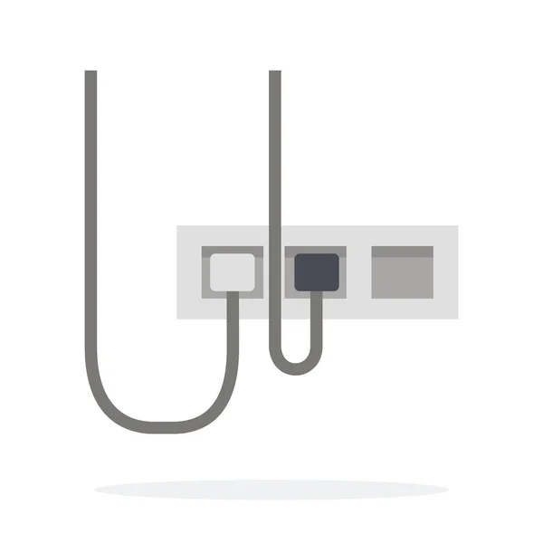 Tomas de corriente y cables eléctricos — Vector de stock