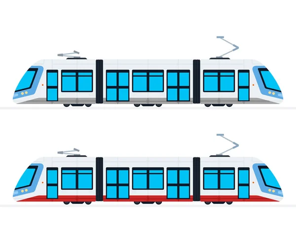 Municipal Electric Tram vector flat isolated — Stock Illustration Municipal Electric Tram vector flat isolated Stock Illustration