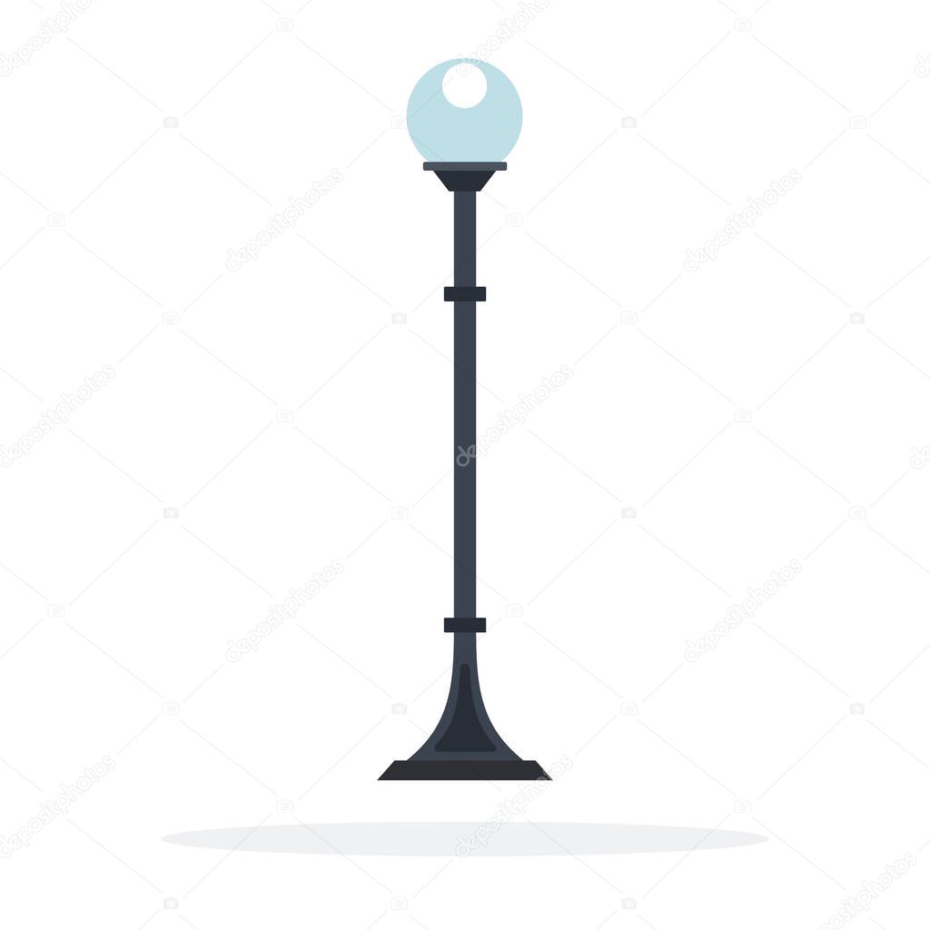 Street lamp vector flat material design isolated object on white background.