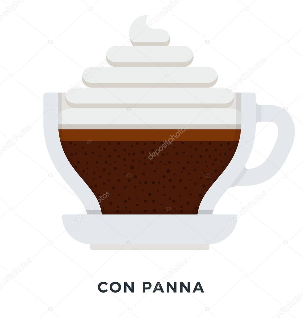 Con Panna coffee vector flat isolated