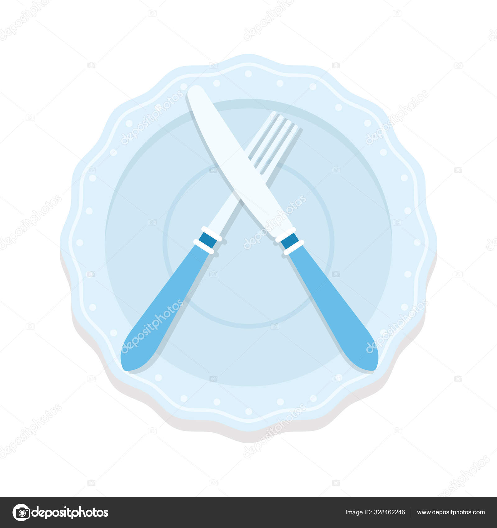 Rules of table etiquette. Fork and knife on a plate means "finished the meal, the dish did not