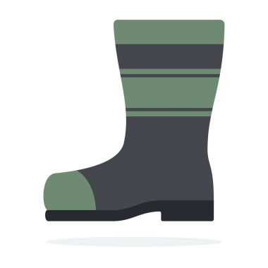 Rubber boots side view flat isolated vector