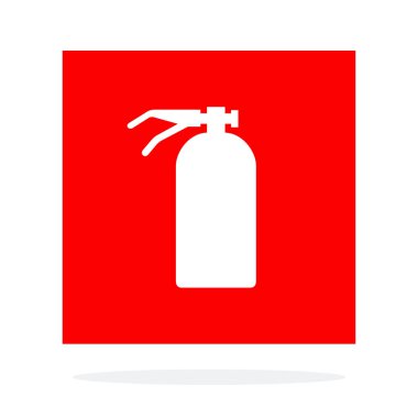 Fire extinguisher sign wall flat isolated