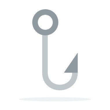 Single hook for fishing flat isolated