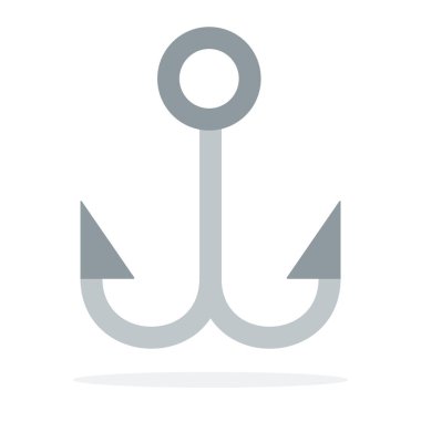 Double Hook for fishing flat isolated