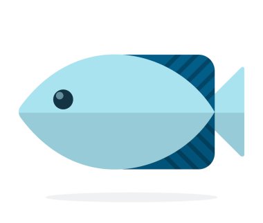 Blue oceanic fish flat isolated