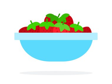 Yalıtılmış bir tabakta kırmızı böğürtlenler