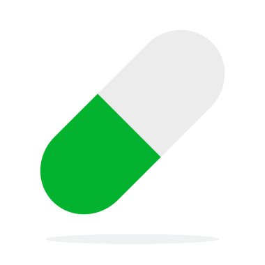 Beyaz yeşil vitamin fitness tableti izole edilmiş.