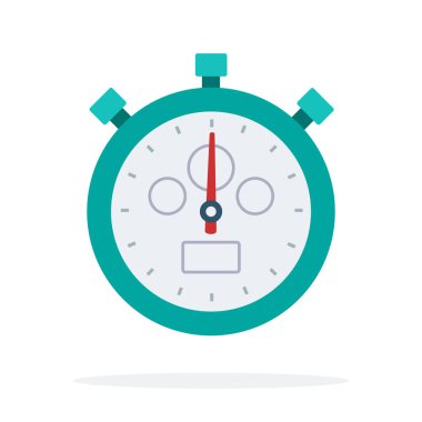 Green mechanical stopwatch flat isolated