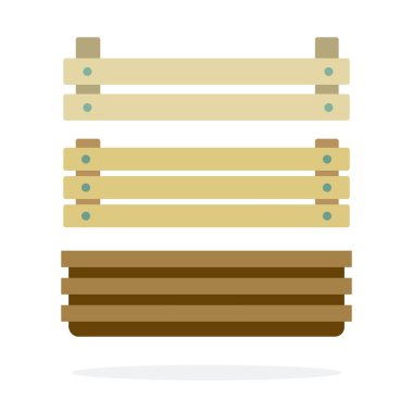 Market ahşap kutuları izole edilmiş.