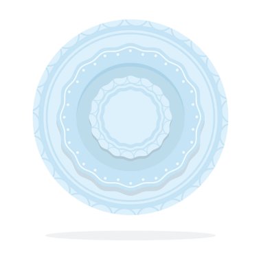 Masa adabı. Farklı boyutlarda servis tabağı yığın düz izole