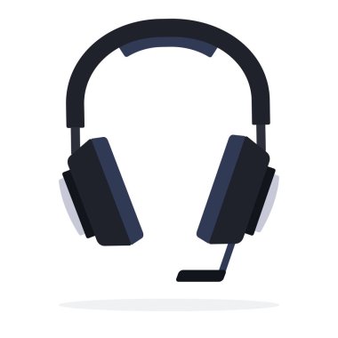 Mikrofonlu kulaklıklar izole edilmiş.