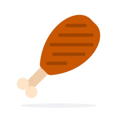 Izgara vektöründe kızarmış tavuk budu.