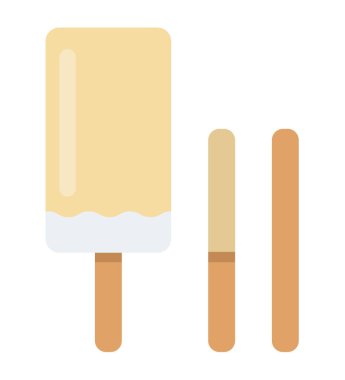 İzole edilmiş bir çubukta beyaz jöleli dondurma.