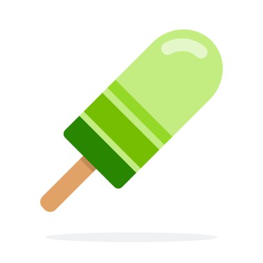 İzole edilmiş yeşil çizgili dondurma.