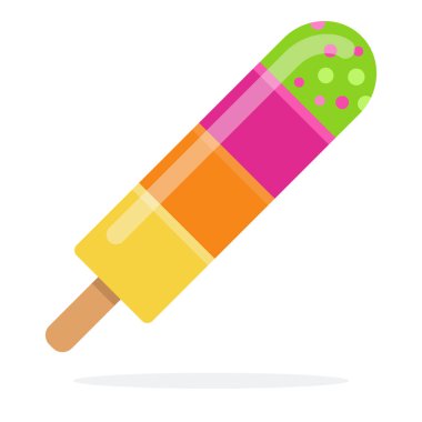 Çizgili meyveli buz çubuk düz yalıtılmış