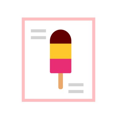 Çubuk vektör simgesinde çizgili dondurma.