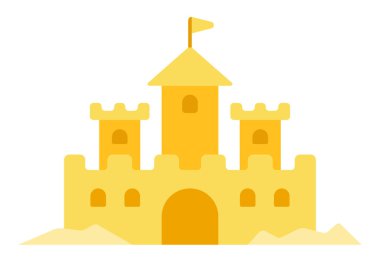 Kumdan kale vektör simgesi izole edildi